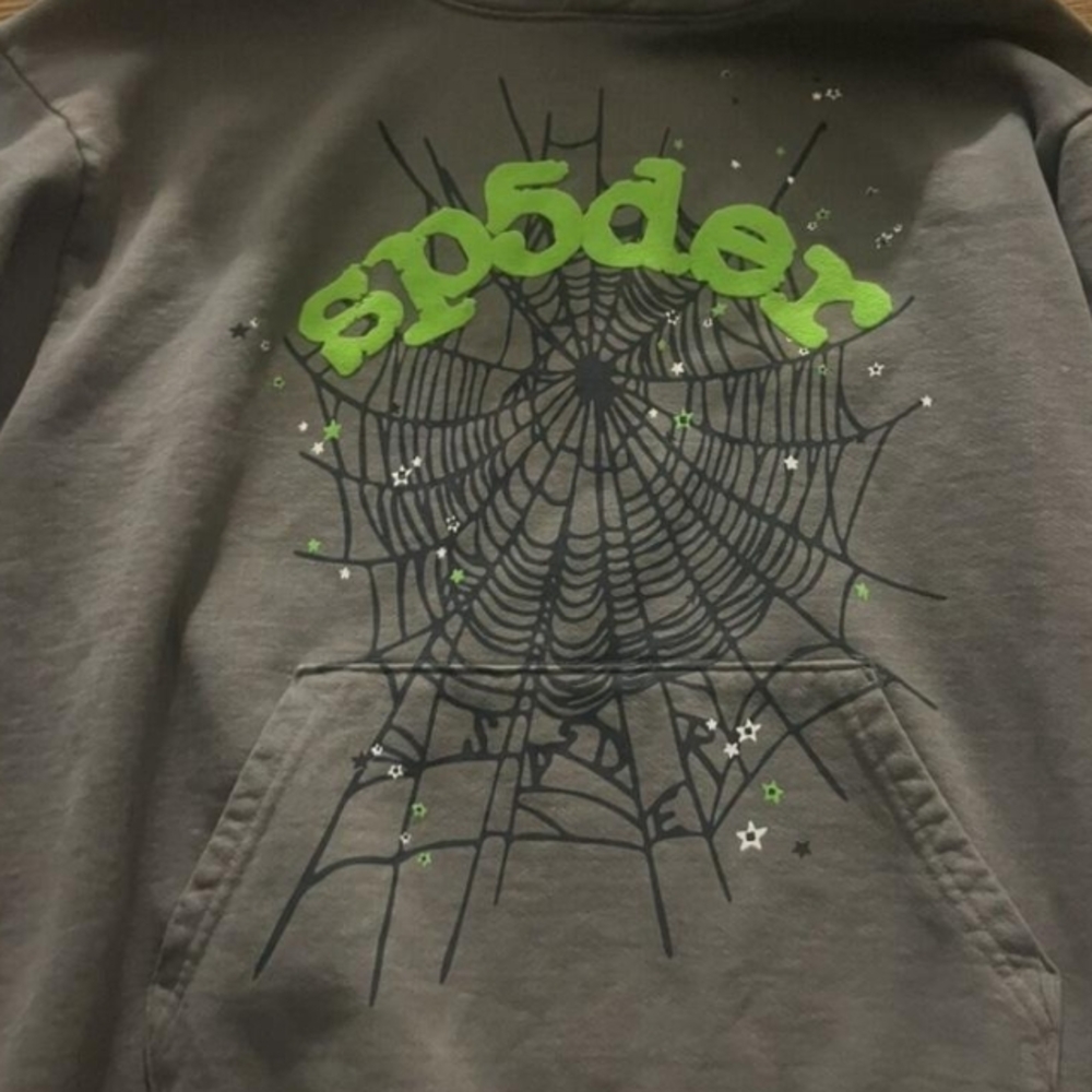 Green and Gray Spider Web Sweatshirt